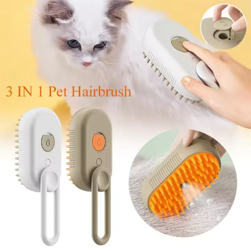 Hot Cat Dog Pet Spray Massage Brush One Button Steam Spray Folding Rotatable Floating Hair Bath Hair Removal Brush Comb