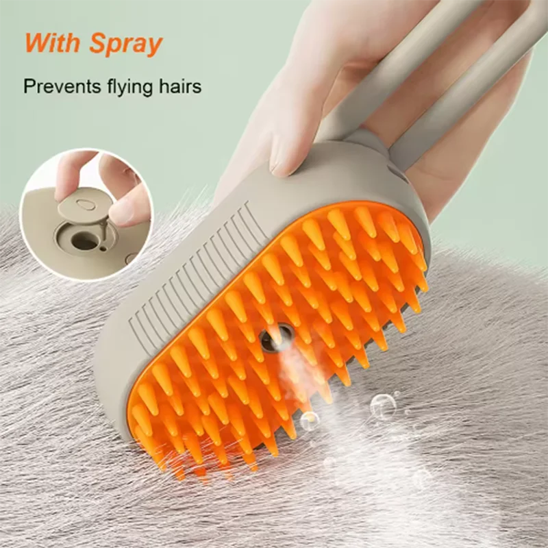 Hot Cat Dog Pet Spray Massage Brush One Button Steam Spray Folding Rotatable Floating Hair Bath Hair Removal Brush Comb