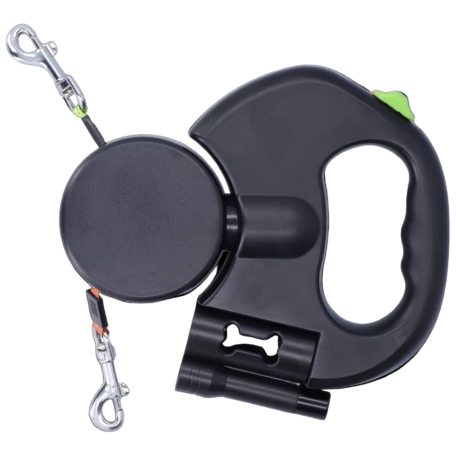 Retractable Pet Leash Automatic Retractable Pet Leash 1 Tow 2 Retractable Double Dog Leash with Flashlight and Bag Dispenser
